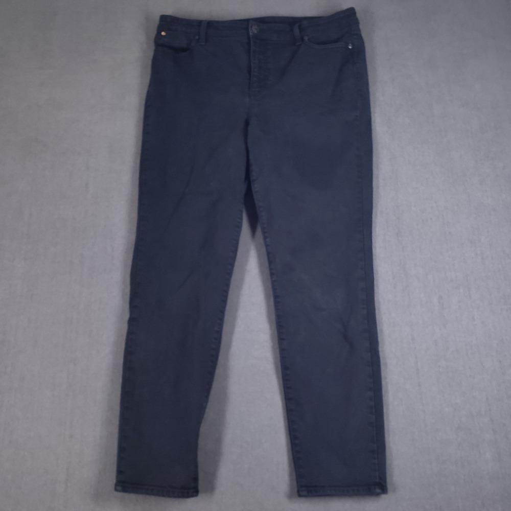 Talbots Flawless Jeans‎ Womens Size 14 Faded Black Slim Ankle Stretch Denim